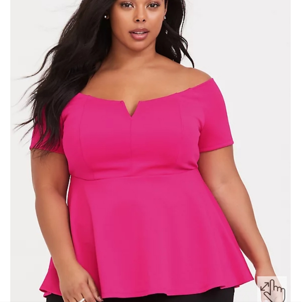 PLUS Scuba Knit Peplum Top